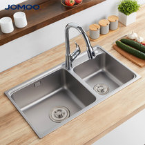 九牧(JOMOO)厨房不锈钢抗油单双槽疏油易洁抗刮耐磨洗菜盆06221(2)
