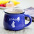 复古创意陶瓷杯大肚杯子 牛奶早餐杯咖啡杯 色釉马克杯可logo定制  大号350ml(蓝色)(大号瓷盖瓷勺)