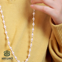 风下Hrfly 梦寐 强光淡水珍珠毛衣链 s925银 3-6MM珍珠串珠项链 时尚百搭单品 礼盒包装
