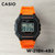 卡西欧手表CASIO W-218H-1A户外运动时尚腕表复古方块防水电子表(W-218H-4B2橙带黑框)