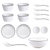 14件套 陶瓷碗盘餐具套装带勺碟家用碗盘子米饭碗(黑边 4人餐具14件套（方碗）)