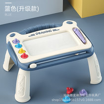 儿童磁性画板魔术擦升级款多彩绘画桌椅涂鸦创作小孩学习玩具礼物(蓝色 升级款)