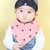 牛奶朋友宝宝小樱桃卡通时尚双面三角巾点点口水巾围兜韩版(均码（6-36个月） 粉红色)