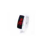 【厂家直销】运动时尚环保轻盈电子表LED情侣手表手环手表(白色 厂家正品直销)