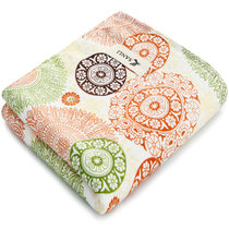 三利 纱布棉竹纤维AB版面巾 34×76cm 波西米亚风格洗脸面巾(橙黄柳绿)