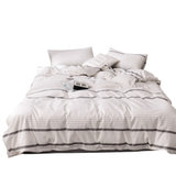 帝堡龙DIBAOLONG单双人床上用品 1.2m1.5m1.8m2.0m全棉色织水洗棉无印良品条纹格子小清新四件套床笠款(1牛油果 默认)