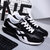男士休闲运动鞋跑步鞋气垫透气底平底鞋圆头网纱系带k021(黑白色 44)