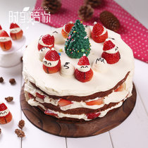 时刻陪你 圣诞·初雪之约新鲜生日蛋糕深圳同城免费配送(2磅)