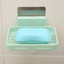 肥皂盒壁挂香皂盒沥水卫生间香皂架肥皂架免打孔浴室肥皂盒置物架(绿色【5个装】)