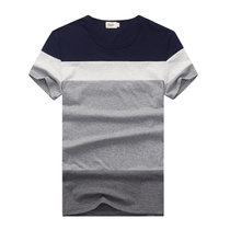 夏季男士短袖t恤 潮流韩版修身男式T恤棉男装(蓝色 XL)