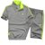 adidas 阿迪达斯短袖纯棉运动套装男女休闲清凉运动服系列(灰色绿套装 2XL)