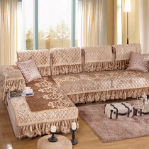 迪菲娜家纺  四季欧式沙发垫坐垫布艺时尚真皮沙发巾防滑实木沙发垫(金色 90*160cm)