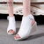 2016夏季韩版凉鞋女鱼嘴坡跟高跟鞋魔术贴增高显瘦防滑底休闲女鞋H125(白色 34)