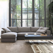 紫茉莉布艺沙发北欧沙发简约现代客厅转角组合L型日式可拆洗沙发(图片 单双贵妃3.2米)