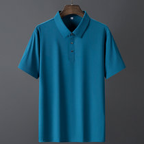 POLO衫男士短袖T恤夏季高端商务休闲短袖衫中老年轻薄透气上衣(蓝绿 48)