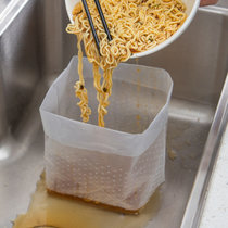 欧润哲沥水垃圾袋120只25*18*12 厨余垃圾干湿分离自立式垃圾袋 沥水槽剩菜汤汁隔垃圾过滤网