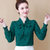 春季上衣衬衫2022新款洋气韩版宽松长袖女装打底衫女(墨绿色（长袖） S80-94斤)
