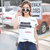 莉菲姿 2017韩版女装夏装新款百搭字母印花宽松打底短袖T恤(白色 XXL)