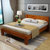 明佳友  床 实木床 简约 现代中式双人床 1.8米 实木橡胶木床 单人床M211(柚木色高箱床 1.8米床+垫+2柜)