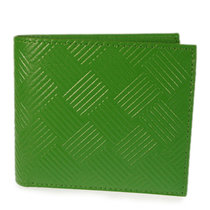 BOTTEGA VENETA男士绿色压纹双折短款钱夹605721-V0SQ1-3754绿色 时尚百搭