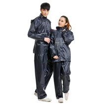 男女反光劳保雨衣电瓶车摩托车骑行送外卖分体式雨衣套装(藏青色 XL)