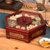干果盒实木质收纳盒中式分格带盖创意客厅瓜子零食果盘糖果坚果盒(黑色)