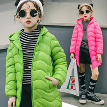 女童棉衣2017冬季新款韩版童装儿童羽绒棉服中大童中长款棉衣外套(玫红色 120CM)
