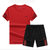 凯仕达男士运动短袖套装LWQ01(男款-红色 L)