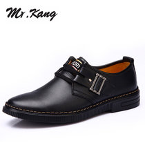 MR.KANG牛皮商务休闲皮鞋牛皮男士鞋子 英伦休闲皮鞋 男低帮 男鞋688(黑色)(40码)