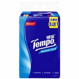 得宝(Tempo)T2275天然无香四层面巾纸90抽4包*3提 天然无香 湿水依然柔韧  压花工艺