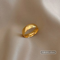 金色气质钛钢戒指女轻奢时尚食指指环ins潮流网红简约冷淡风素圈(大号 默认版本)