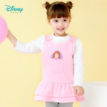 迪士尼Disney童装女童背心裙套装秋季新款索菲亚纯棉宝宝衣服长袖t恤裙子2件套183T833(120cm 粉色)