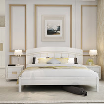 双虎家私现代简约双人床1.8米1.5米板式床大床卧室家具床15b3(床+床头柜2个 1800mm*2000mm)