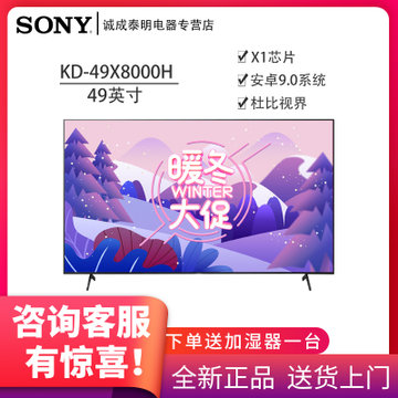 索尼（SONY）KD-49X8000H 55英寸 4K超高清 HDR 安卓智能液晶电视黑色2020年新品