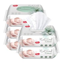 好奇天然植物湿巾80抽*5包 婴儿宝宝手口可用 清爽水润