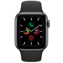 Apple Watch Series5智能手表GPS款 44毫米深空灰色铝金属表壳搭配黑色运动型表带 MWVF2CH/A