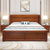 木巴家具 现代中式实木床榆木床1.8米1.5米硬板床简约双人大床婚床新中式实木床(C362+2CTG056海棠色)