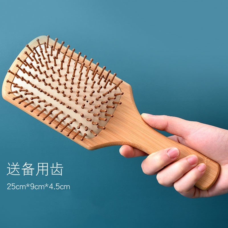 楠竹气囊梳子保健经络气垫头皮按摩梳子木梳子防静电家用直发梳楠竹