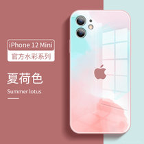 iPhone12promax手机壳液态11苹果12 Pro潮牌保护套12mini网红iphone12手机套11proma(苹果12mini【5.4】夏荷色 默认版本)