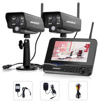 科安数字（ANNKE）C101无线监控摄像头设备套装 家用录像红外夜视摄像机 7英寸显示屏(4路套装 带32G SD卡)