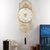 汉时欧式装饰金属挂钟客厅中式静音石英时钟卧室创意摆件HW2038(贝壳纹表盘（丽声机芯）)