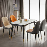北欧轻奢实木餐桌椅组合小户型4人6人餐桌简约现代家用长方形饭桌(轻奢B椅 1.4米餐桌)