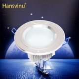 汉斯威诺 Led筒灯 背景墙灯全套筒灯3W5瓦天花灯LED节能灯具客厅灯(银色7W（正白）)