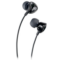 JVC HA-FXC80 耳机 入耳式耳机（黑色）（高效隔音设计,3种尺寸硅胶耳塞,1.2m纯铜软线、可兼容iphone的3.5mm镀金插头）