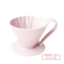 日本三洋花漾手冲咖啡滤杯具 新品花瓣型滴漏式陶瓷过滤杯家用(樱花粉CFD-2 默认版本)