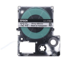 爱普生（EPSON）LC-4TBW（黑字/透明底）标签打印机LW400/700/600P色带盒 强粘性系列 12mm