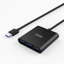 优越者usb3.0分线器otg集线器铝合金带电源孔笔记本一拖四 usbhub 支持安卓接口供电(钛金黑30CM 0.3m)