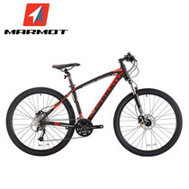 MARMOT土拨鼠变速自行车男女式山地自行车单车铝合金山地车27速(黑红黑 27.5英寸)