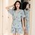 霓美舒 睡衣女士夏季日式和服两件套装韩版清新学生短袖纯棉可外穿家居服(XD 短袖和服（菠萝） M)