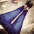 YANZC2015新款时尚清新修身显瘦碎花卷边牛仔裤女KS3810(蓝色 L)